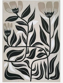 Abstract Floral Printed Canvas