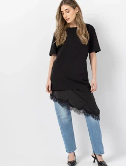 Asymmetrical Dress with Lace Details