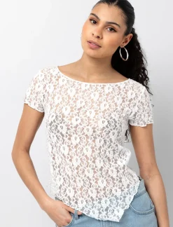 Asymmetrical Lace T-shirt