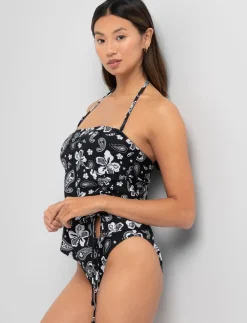Asymmetrical Ruched Tankini Top