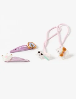Barrettes and Hair Ties - Set of 4