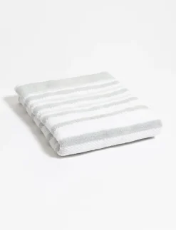 Bath Towel with Textured Stripes
