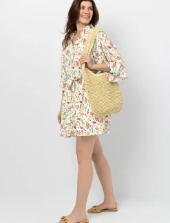 Belted Floral Shirt Dress