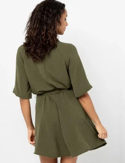 Belted Shirt Dress with Buttons