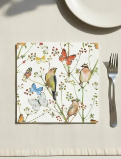 Bird & Butterfly Paper Napkins – Pack of 20