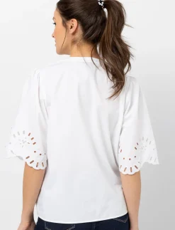 Blouse with Puff Short Sleeves