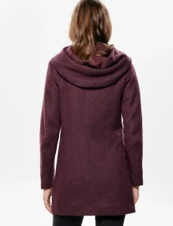 Boucle Knit Hooded Coat
