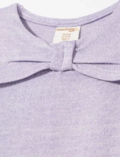Bow Detail Sweater with Gathered Sleeves - Baby Girl