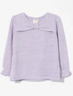 Bow Detail Sweater with Gathered Sleeves - Baby Girl