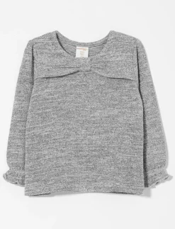 Bow Detail Sweater with Gathered Sleeves - Baby Girl
