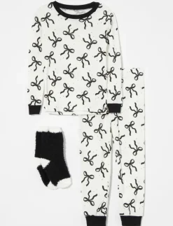 Bow Print 2-piece PJ Set - Little Girl