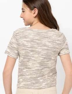 Buttoned V-neck Top