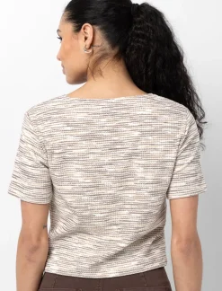 Buttoned V-neck Top