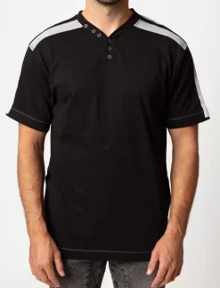 Buttoned-collar T-shirt