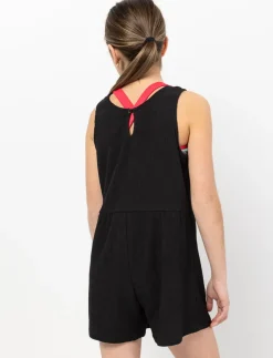 Button-front Crinkle Romper