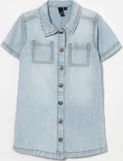 Button-up Denim Tunic