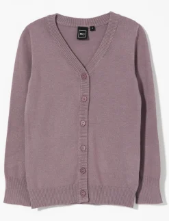 Button-up V-neck Cardigan - Little Girl