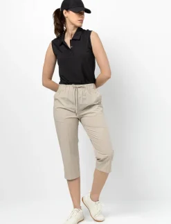 Capri Pants with Elastic Waistand