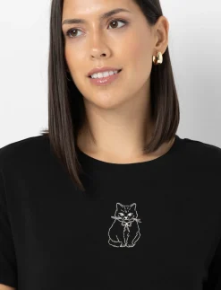 Cat Print T-shirt Dress