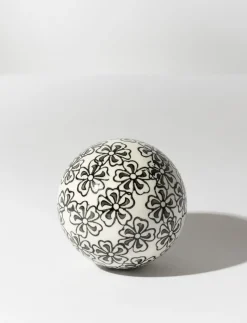Ceramic Decorative Ball with Floral Print