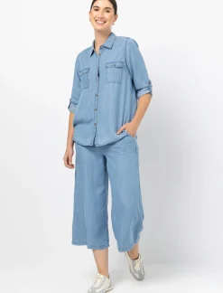 Chambray Gaucho Pants