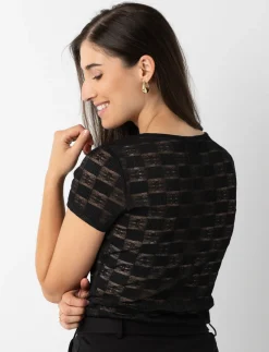 Checkered Mesh T-shirt