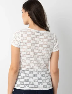 Checkered Mesh T-shirt