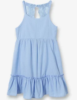 Chic Dress in Solid Crinkle Fabric