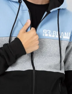 Colour block Zip-up Hoodie