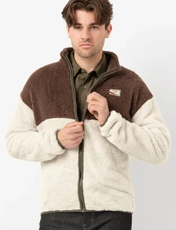 Colour Block Zip-up Sherpa Jacket