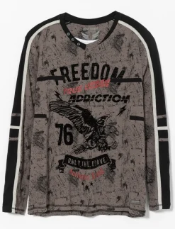 Contrast Band Printed T-shirt
