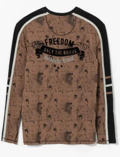 Contrast Band Printed T-shirt