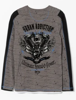 Contrast Band Printed T-shirt