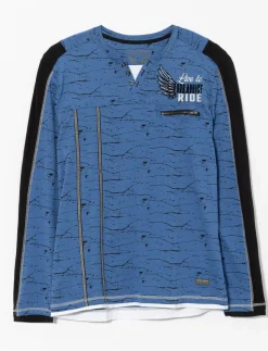Contrast Band Printed T-shirt