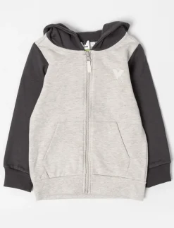 Contrast Sleeve Zip-up Hoodie - Little Boy