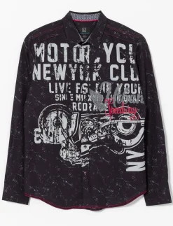 Contrast Stitch Printed Shirt