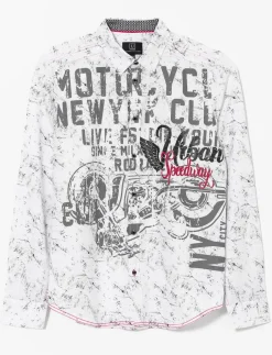 Contrast Stitch Printed Shirt