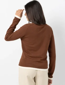 Contrast Trim Button-front Cardigan