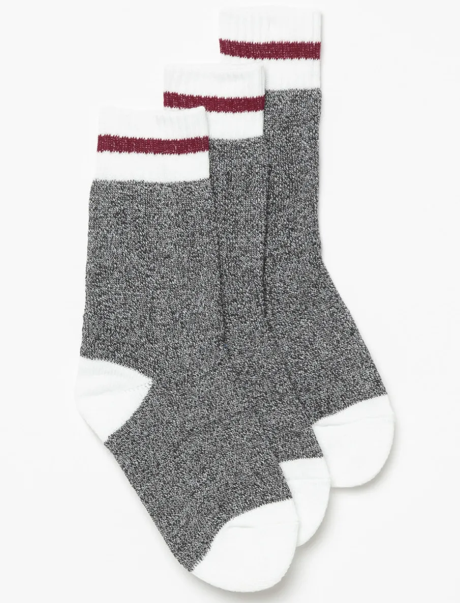 Crew Socks with a Striped Hem