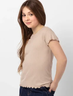 Crewneck T-shirt with Lettuce Trim