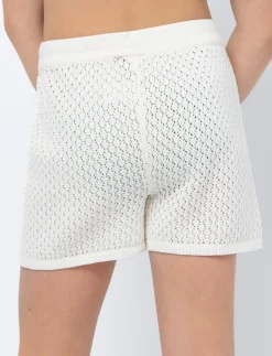 Crochet Elastic-waist Shorts