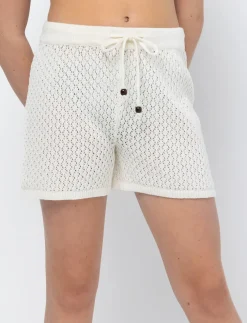 Crochet Elastic-waist Shorts