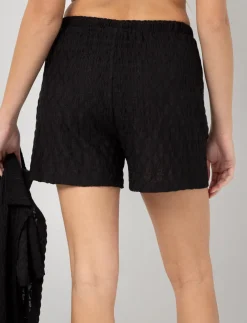 Crochet Knit Elastic-waist Shorts