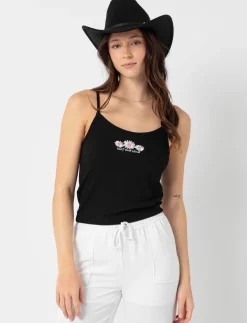 Cropped Tank Top with Embroidery