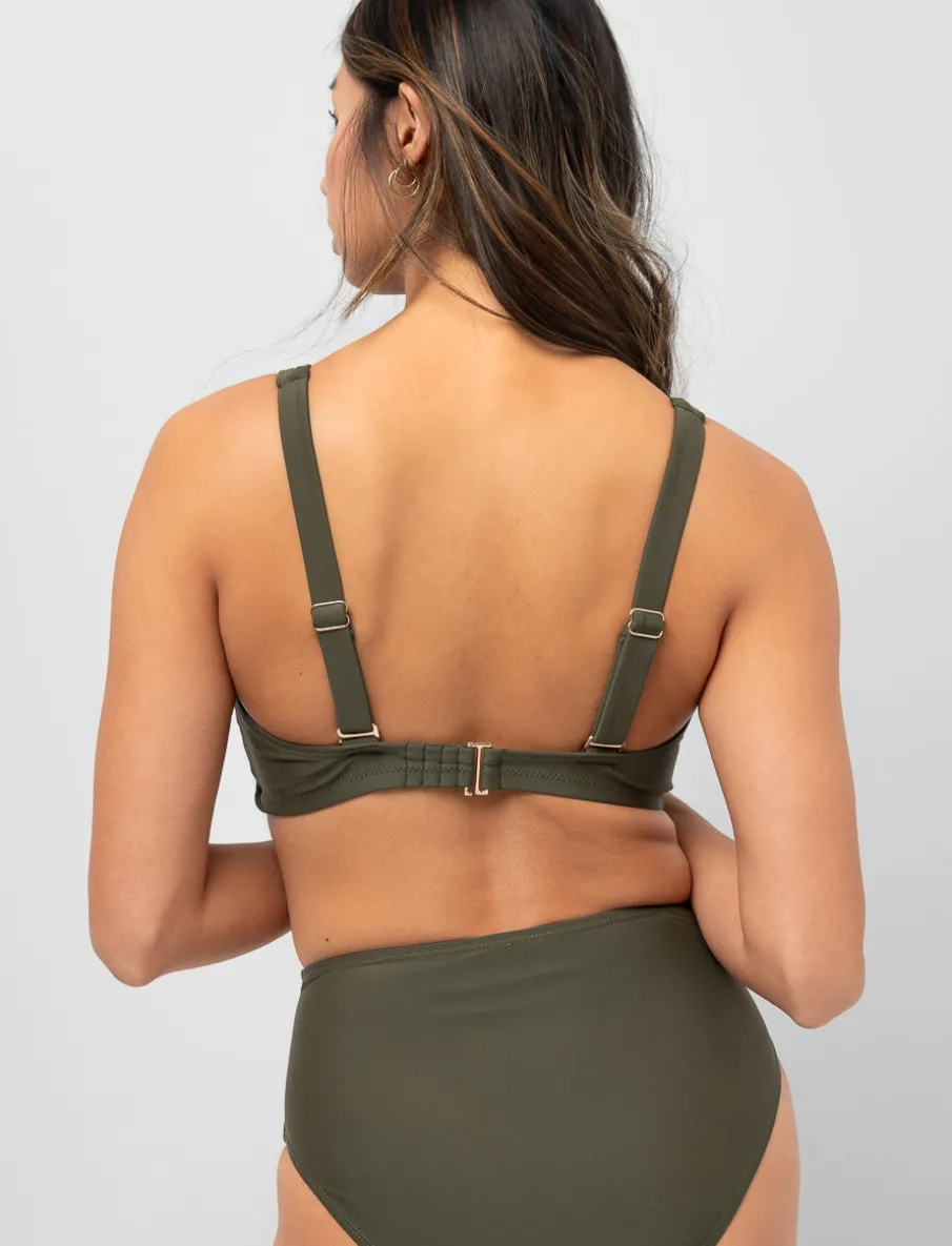 Cross-front D-cup Bikini Top