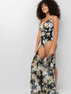 Cross-front 1-piece Swimsuit