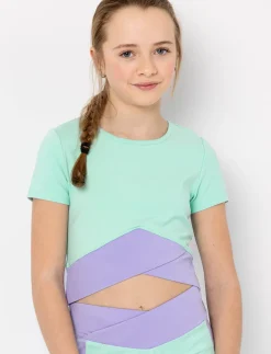 Cross-stripe sports t-shirt