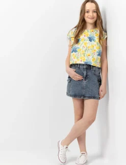 Denim Cargo Skirt