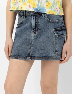 Denim Cargo Skirt