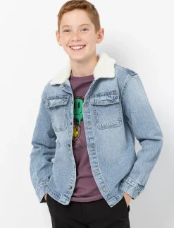 Denim Jacket with Sherpa Collar